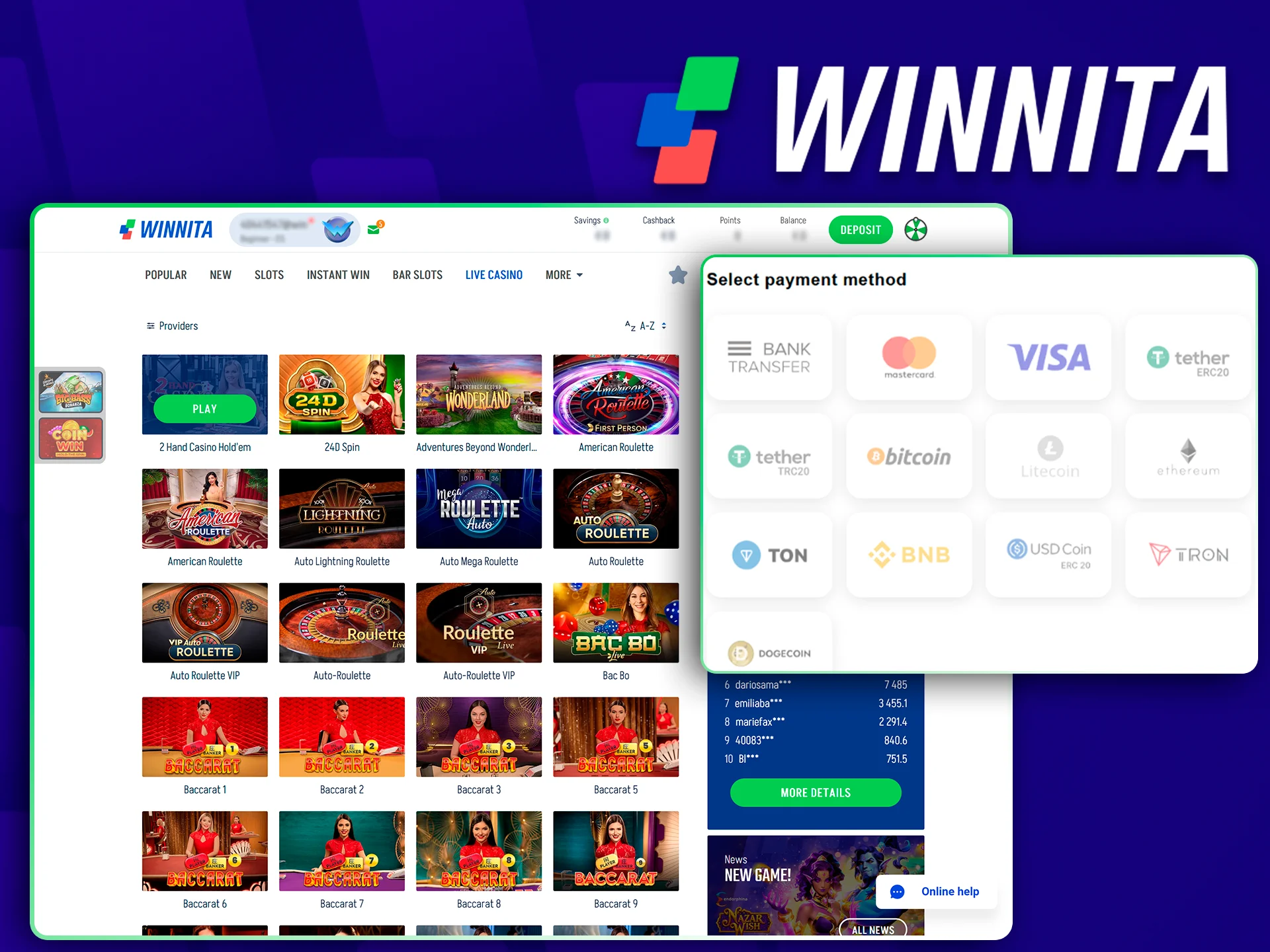 Simple guide on how to play Winnita live games.