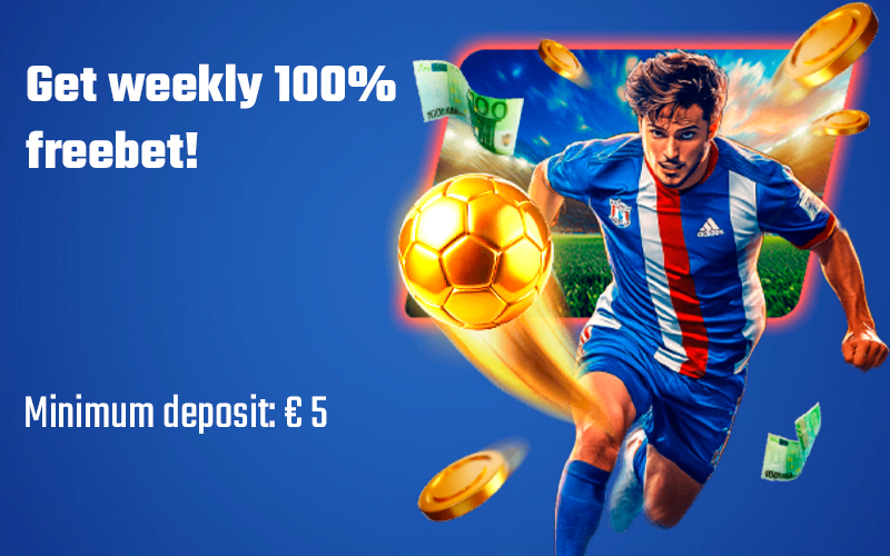 Enjoy a weekly 100% freebet on the Winnita platform.