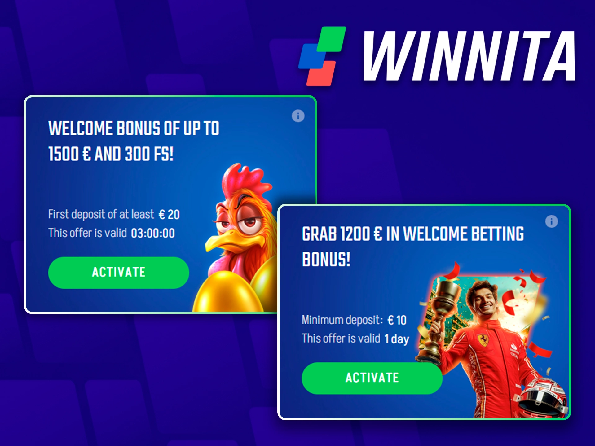 Claim the official Winnita Italy welcome offer for players.