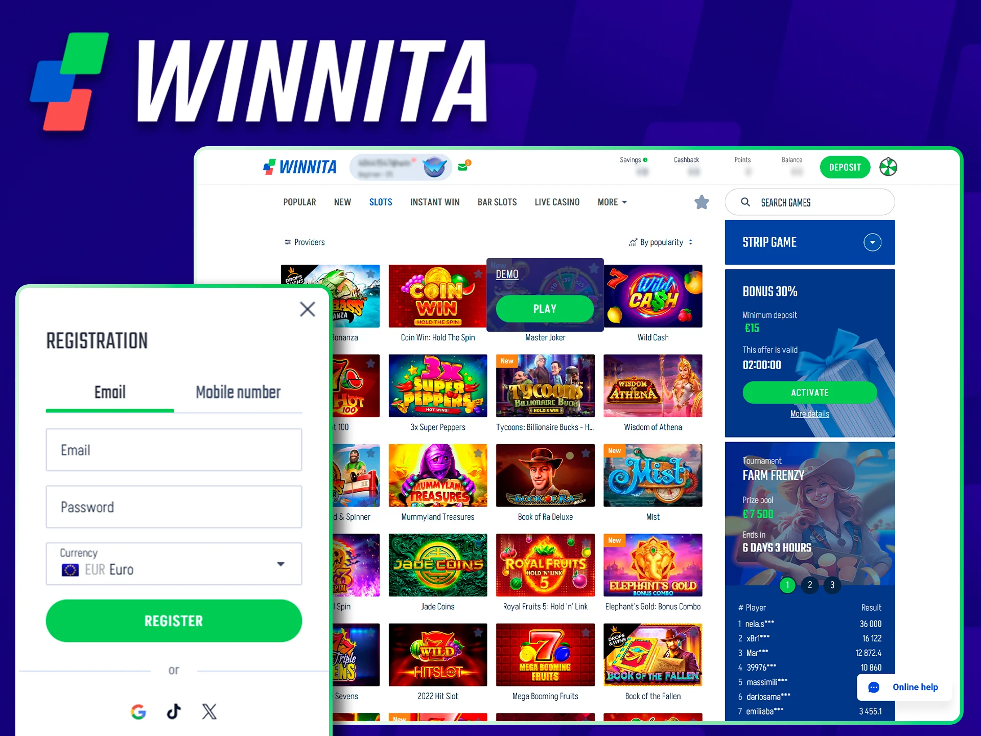 Learn how to play top slot games at Winnita.